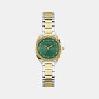 Dress Women Quartz Green Dial Analog Stainless Steel Watch GW0767L4