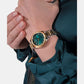 Dress Women Quartz Green Dial Analog Stainless Steel Watch GW0767L4