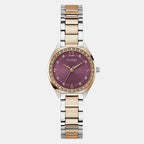 Guess Round Purple Analog watch