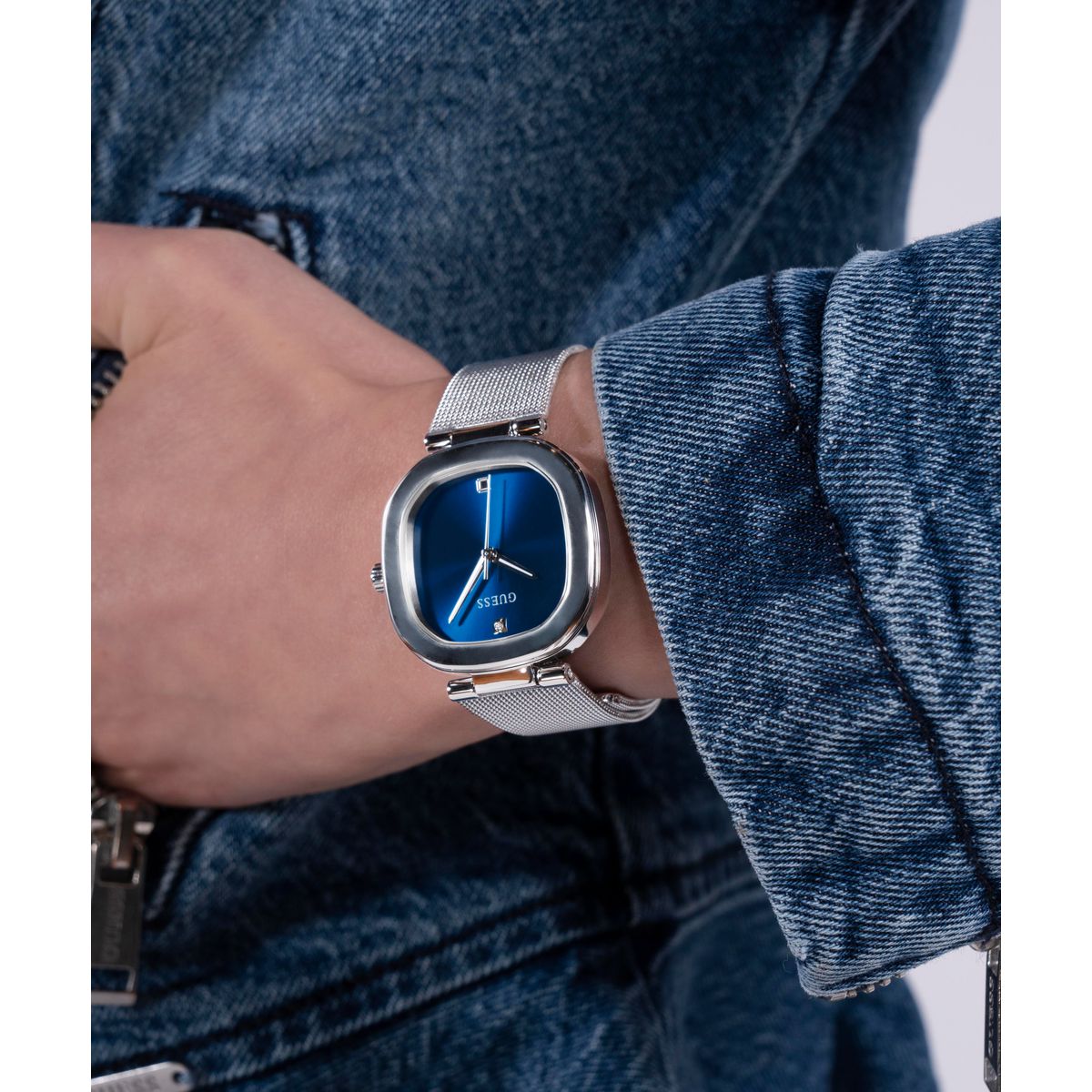 Guess Dress Women Quartz Blue Dial Analog Mesh Watch GW0768L1