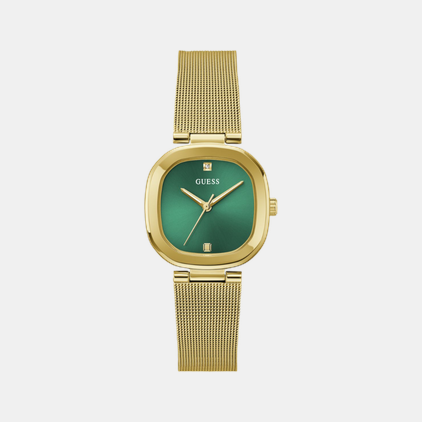 Dress Women Quartz Green Dial Analog Mesh Watch GW0768L2