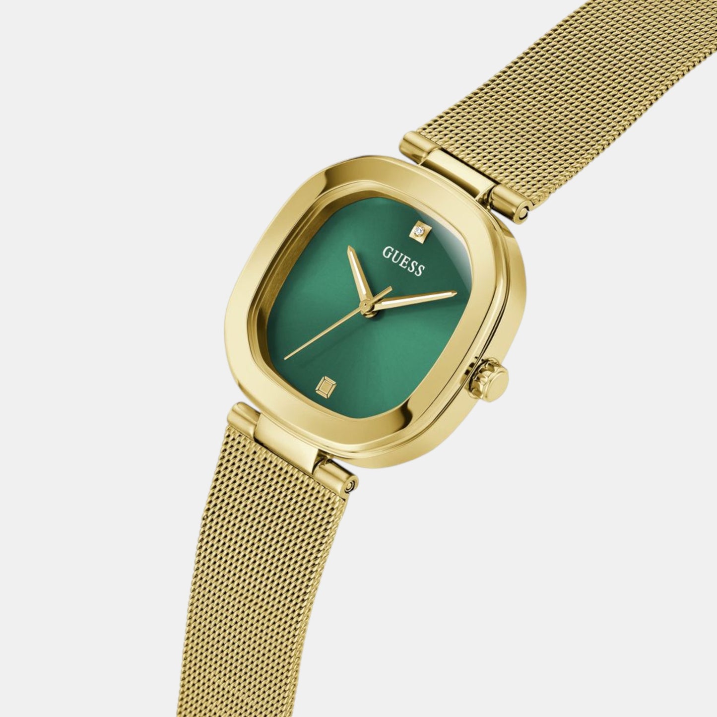 Dress Women Quartz Green Dial Analog Mesh Watch GW0768L2