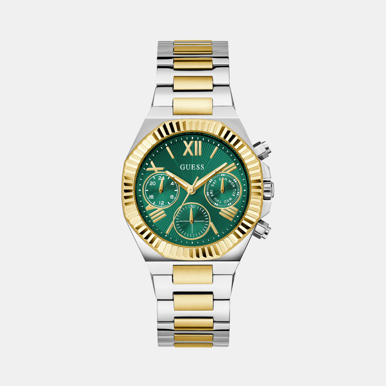 Dress Women Quartz Green Dial Multi-Function Stainless Steel Watch GW0769L4