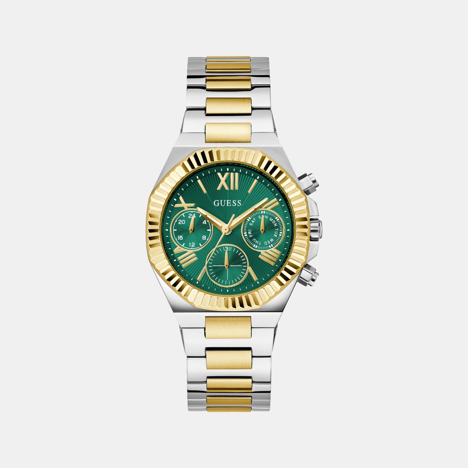 Dress Women Quartz Green Dial Multi-Function Stainless Steel Watch GW0769L4