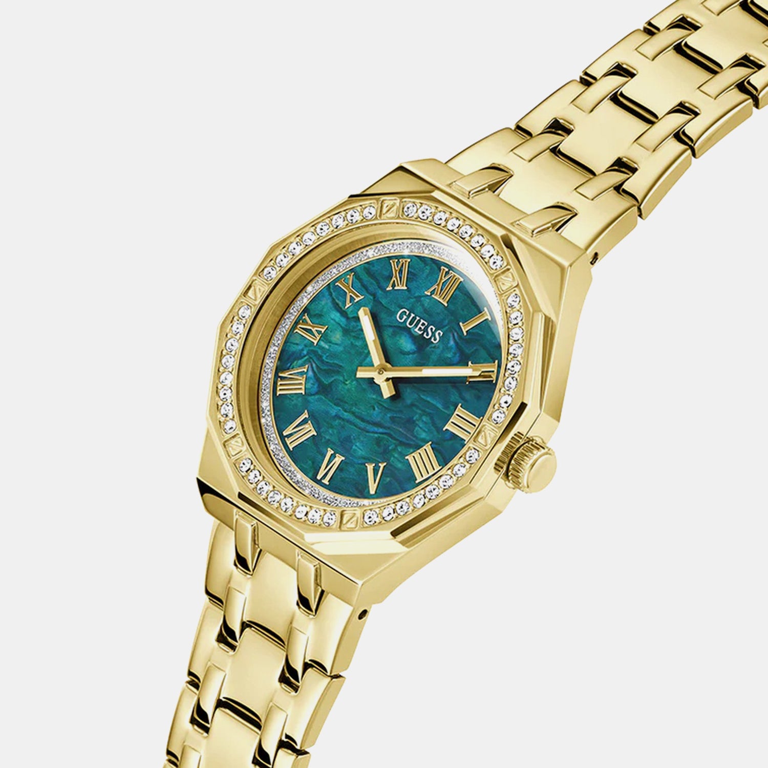 Desire Women Quartz Green Dial Analog Stainless Steel Watch GW0770L2