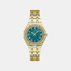 Desire Women Quartz Green Dial Analog Stainless Steel Watch GW0770L2