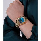 Desire Women Quartz Green Dial Analog Stainless Steel Watch GW0770L2