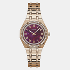 Guess Round Purple Analog watch