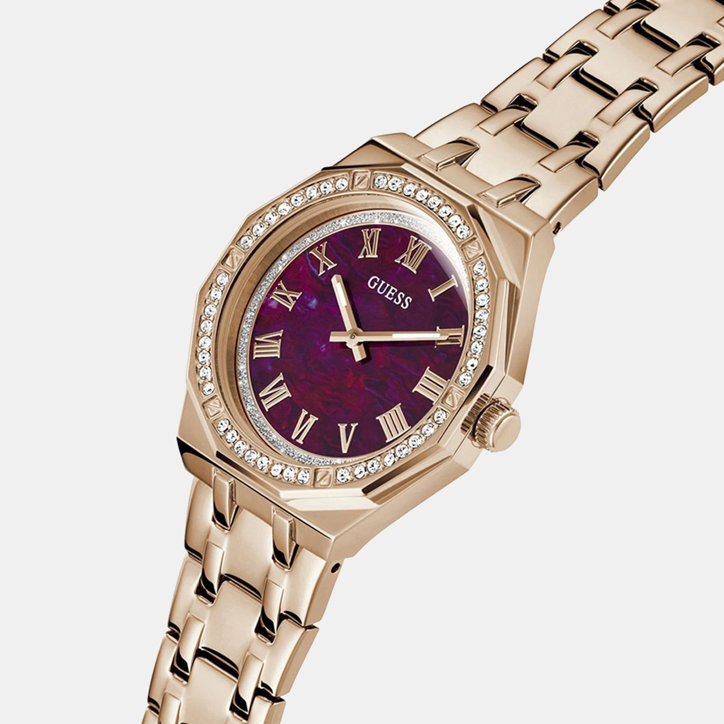 Desire Women Quartz Purple Dial Analog Stainless Steel Watch GW0770L3