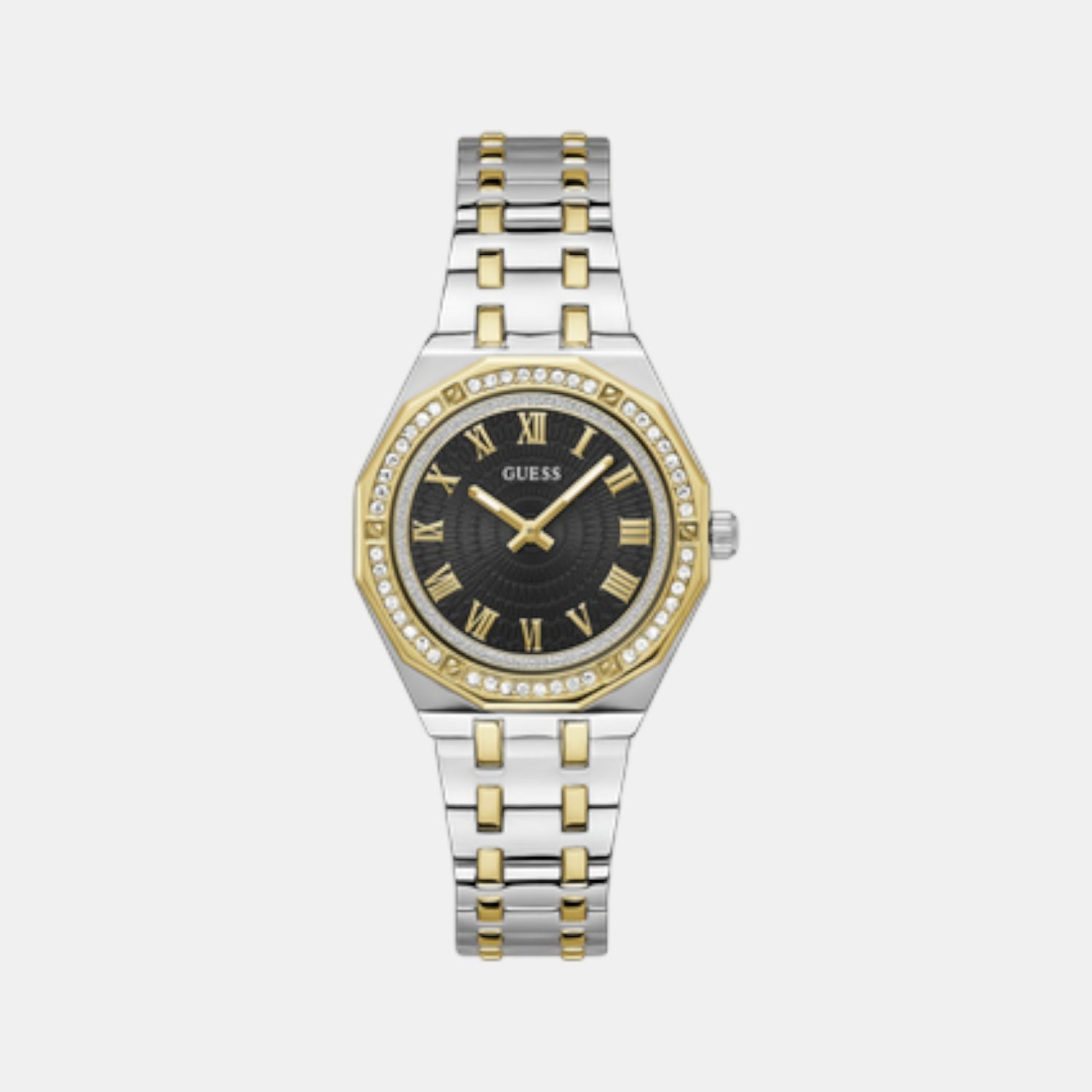 Desire Women Quartz Black Dial Analog Stainless Steel Watch GW0770L4