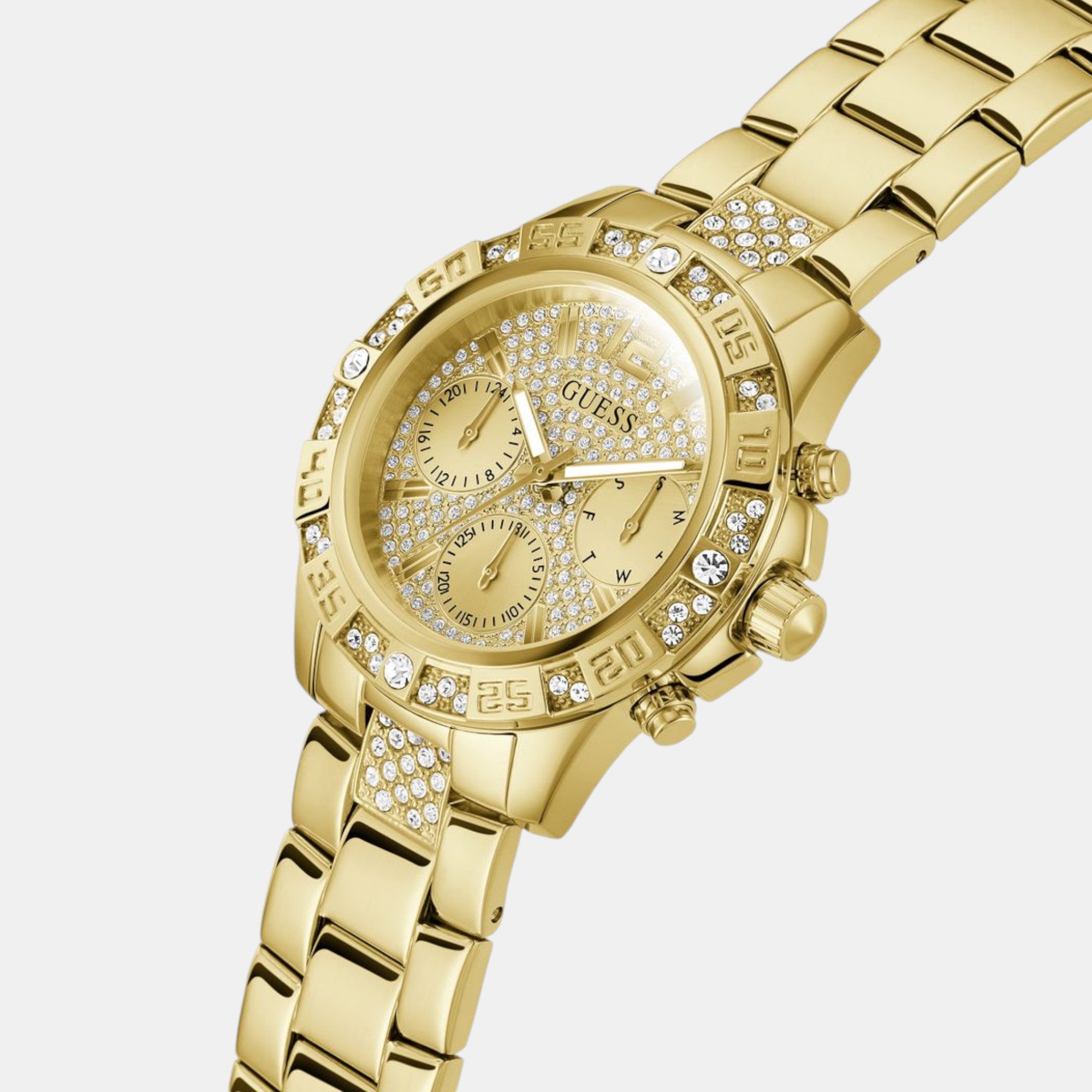 Guess Women Round Champagne watch