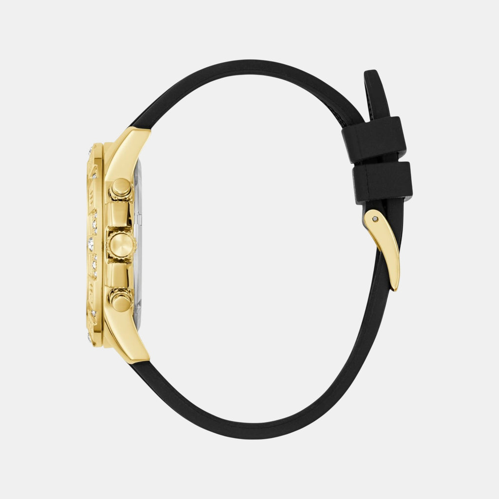 Majesty Women Quartz Champagne Dial Multi-Function Silicone Watch GW0772L5