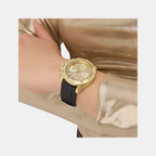 Majesty Women Quartz Champagne Dial Multi-Function Silicone Watch GW0772L5