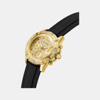 Majesty Women Quartz Champagne Dial Multi-Function Silicone Watch GW0772L5