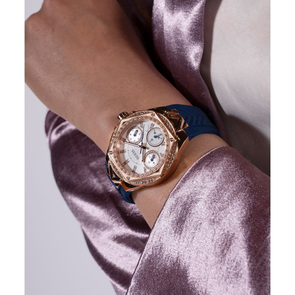 Envy Women Quartz White Dial Multi-Function Silicone Watch GW0774L3