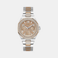 Trend Women Quartz Rose Gold Dial Multi-Function Recycled Steel Watch GW0777L3