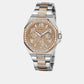 Trend Women Quartz Rose Gold Dial Multi-Function Recycled Steel Watch GW0777L3