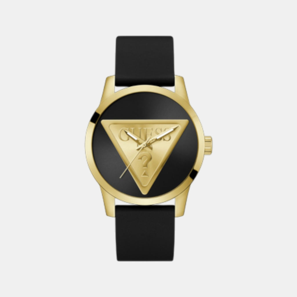 Badge Men Quartz Black Dial Analog Silicone Watch GW0781G4