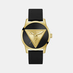 Badge Men Quartz Black Dial Analog Silicone Watch GW0781G4