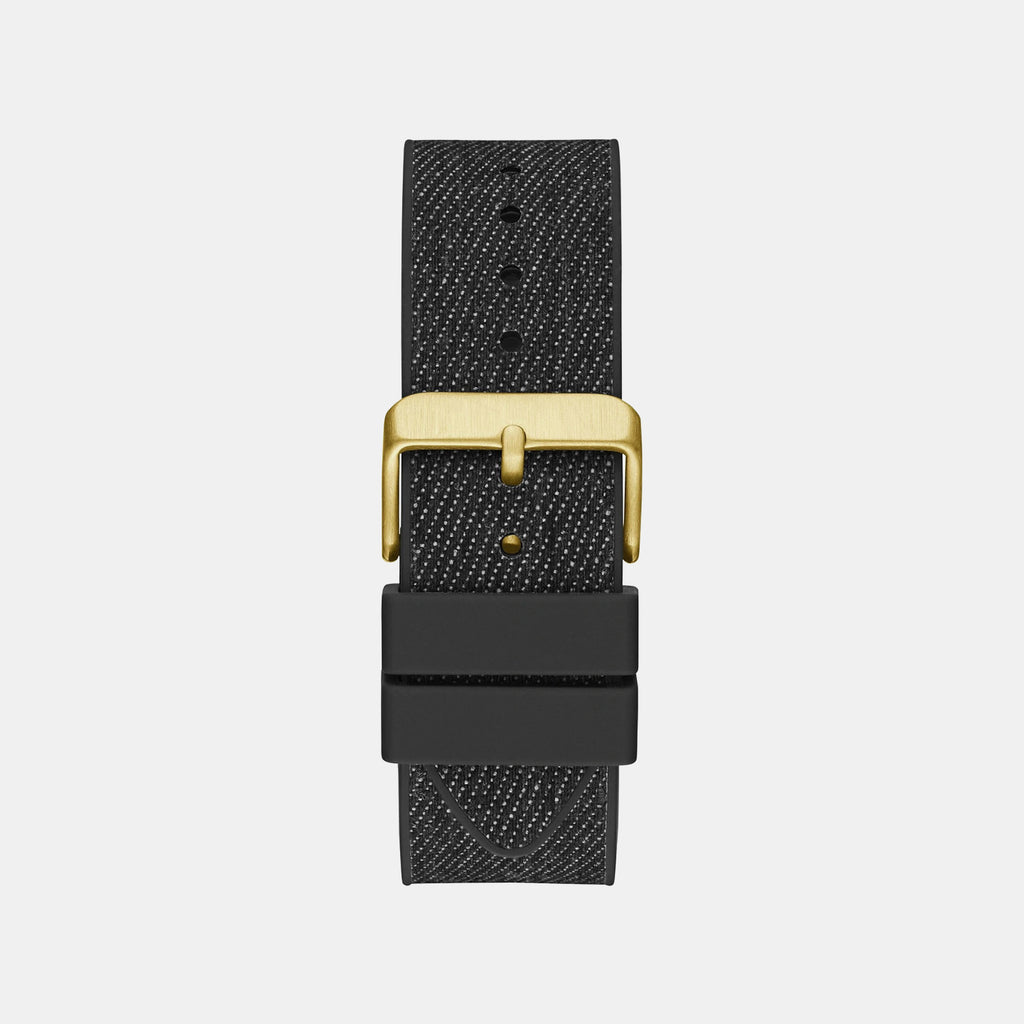 Dress Men Quartz Black Dial Multi-Function Silicone Watch GW0786G1