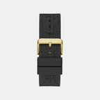 Dress Men Quartz Black Dial Multi-Function Silicone Watch GW0786G1