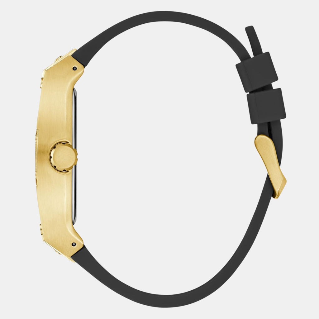 Dress Men Quartz Black Dial Multi-Function Silicone Watch GW0786G1