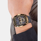 Dress Men Quartz Black Dial Multi-Function Silicone Watch GW0786G1