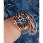 Phoenix Men Quartz Blue Dial Multi-Function Silicone Watch GW0786G2