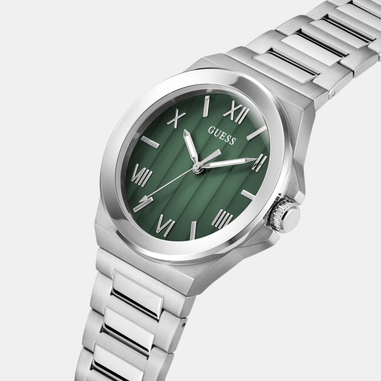 Dress Men Quartz Green Dial Analog Stainless Steel Watch GW0789G1