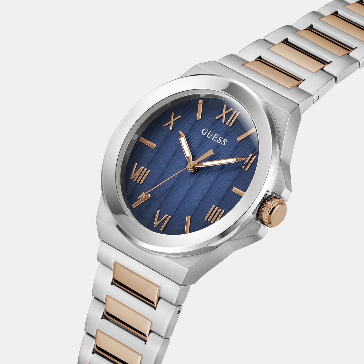 Dress Men Quartz Blue Dial Analog Stainless Steel Watch GW0789G4