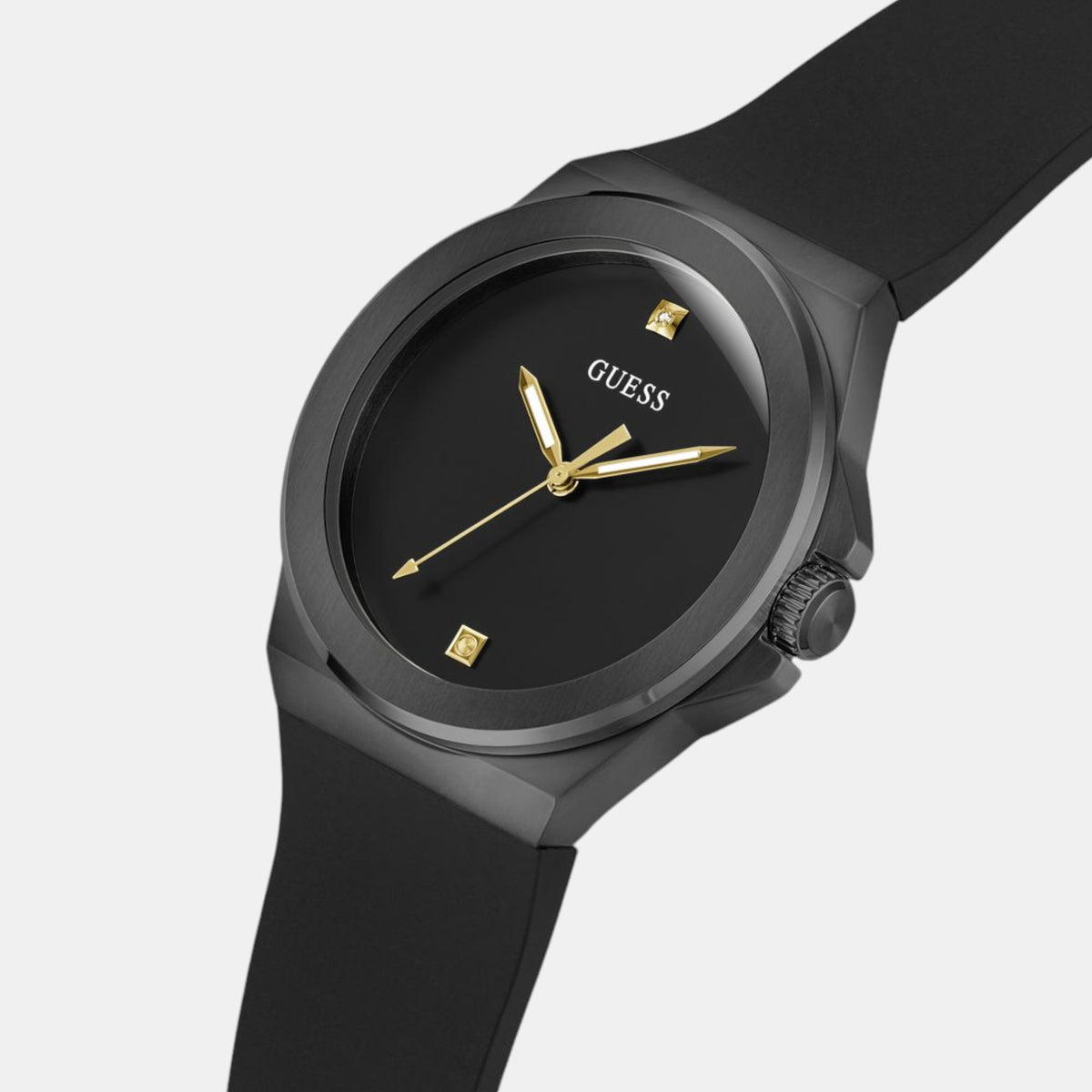 Guess Men Round Black watch