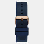 Dress Men Quartz Blue Dial Multi-Function Silicone Watch GW0791G2