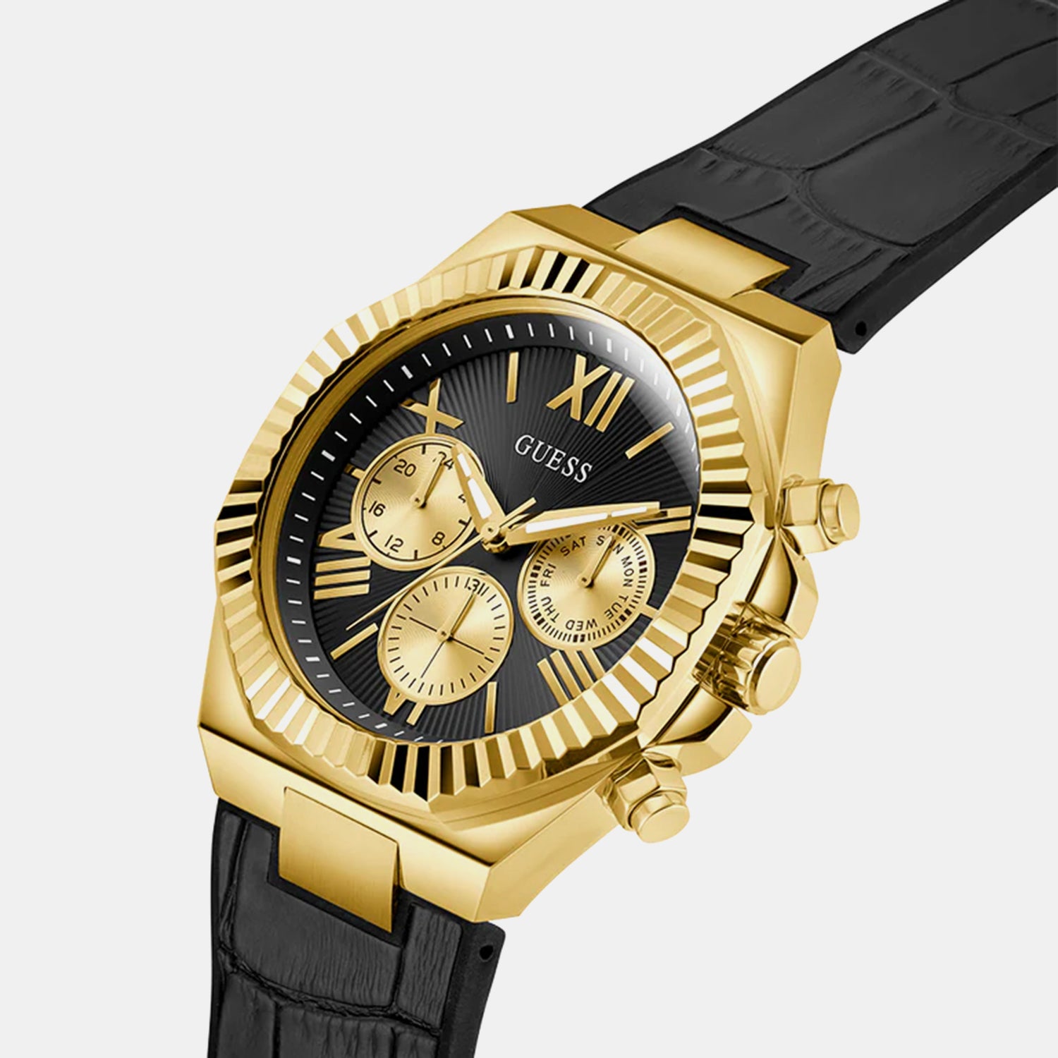 Guess Dress Men Quartz Black Dial Multi-Function Silicone Watch GW0791G3