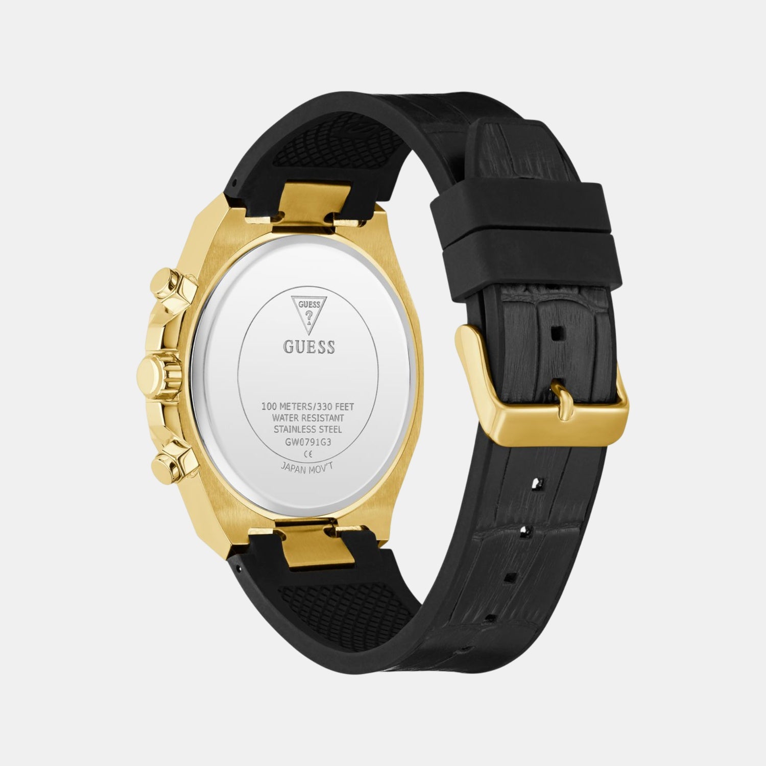 Dress Men Quartz Black Dial Multi-Function Silicone Watch GW0791G3