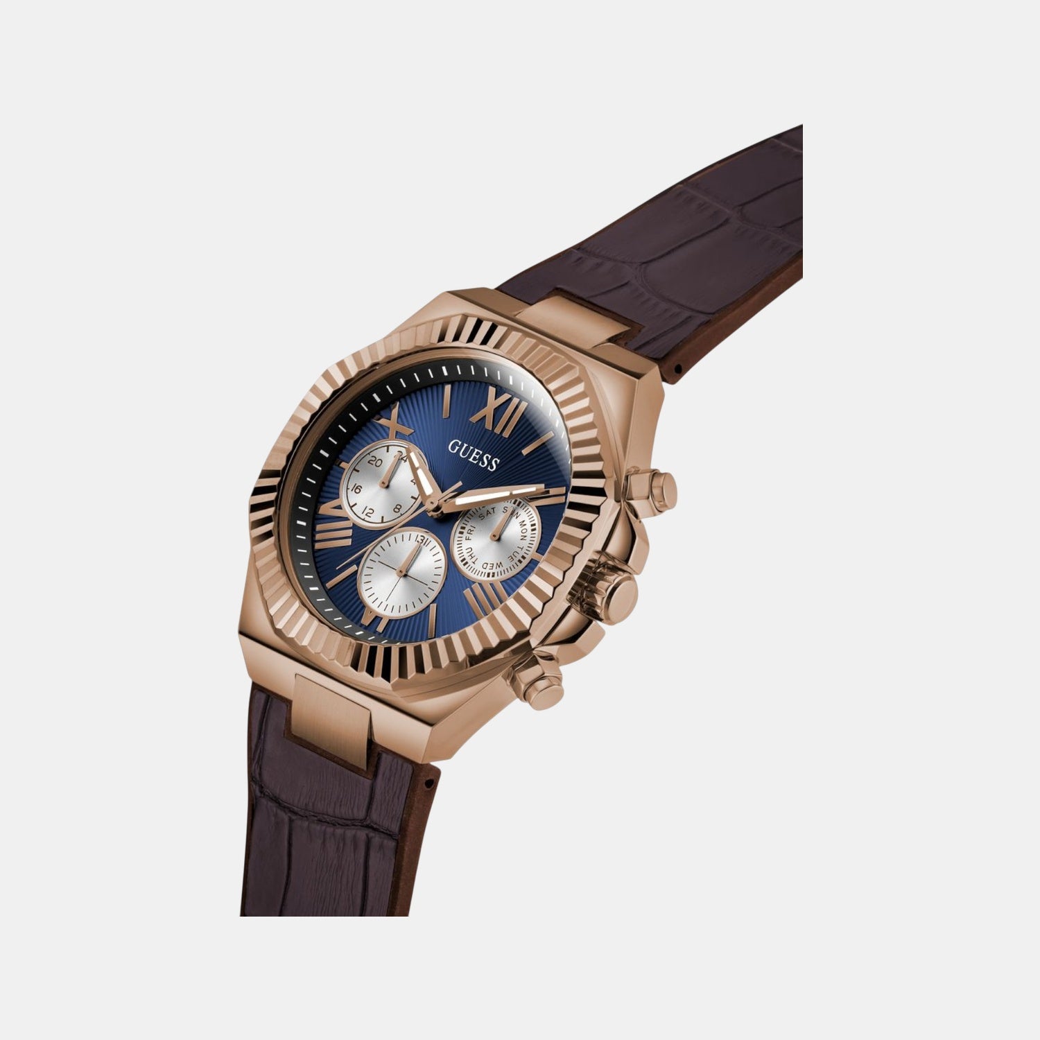 Equity Men Quartz Blue Dial Multi-Function Leather Watch GW0791G4