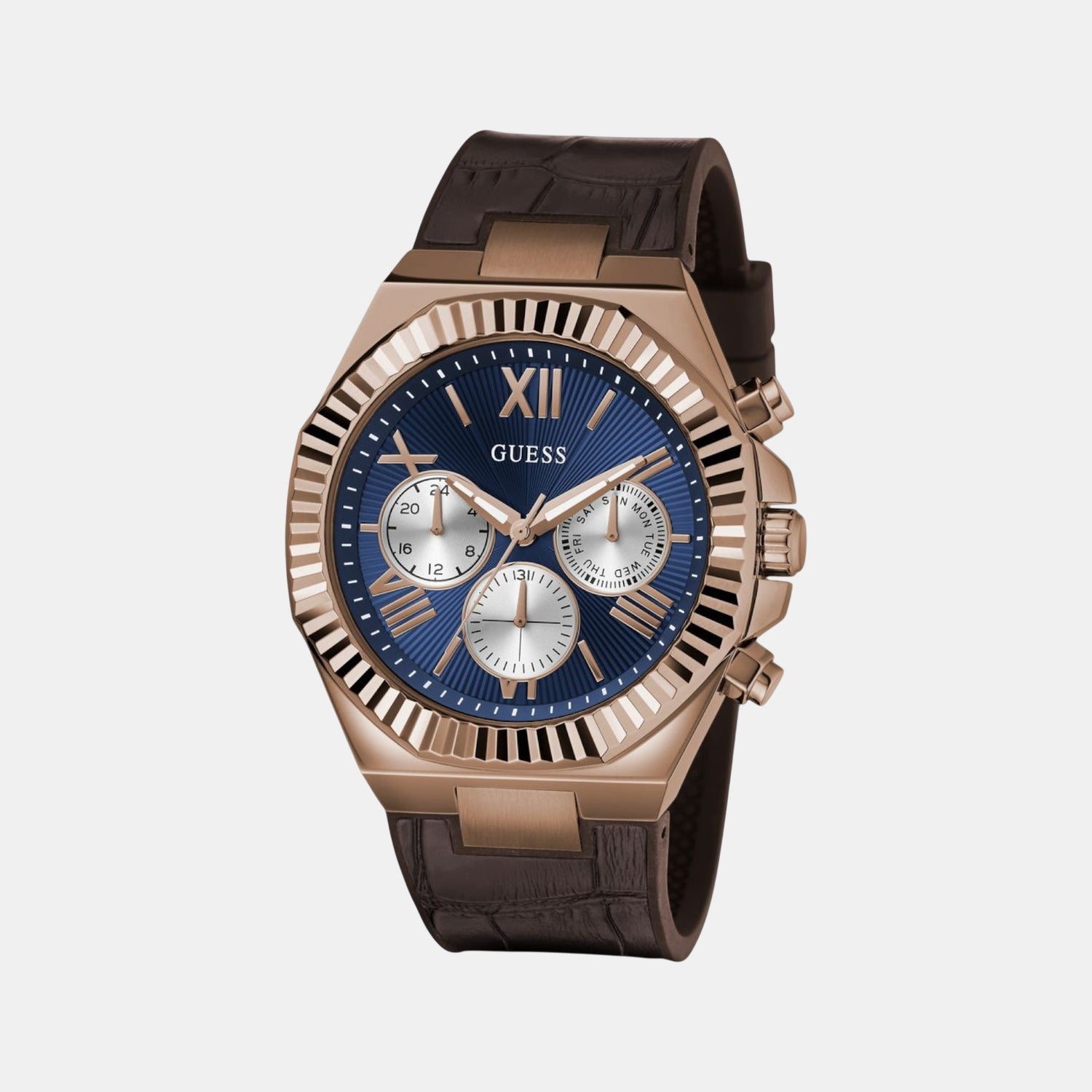 Equity Men Quartz Blue Dial Multi-Function Leather Watch GW0791G4