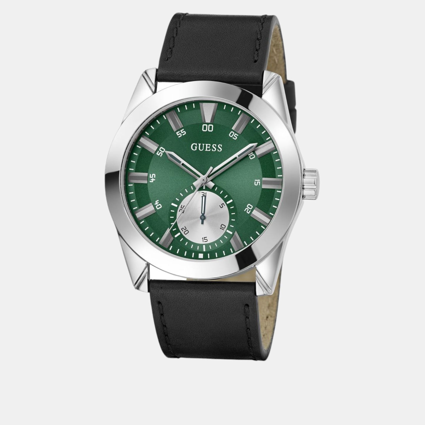 Dress Men Quartz Green Dial Analog Leather Watch GW0793G1