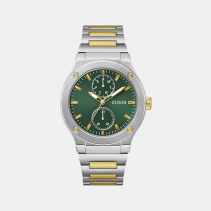 Dress Men Quartz Green Dial Multi-Function Stainless Steel Watch GW0795G1