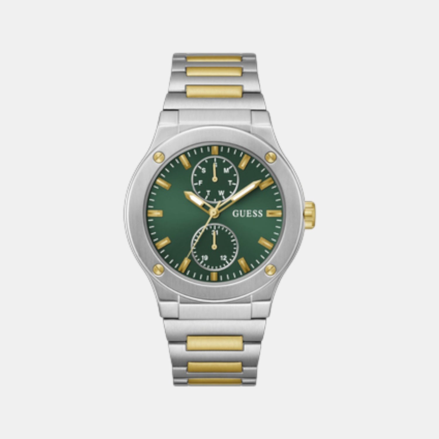 Jet Men Quartz Green Dial Multi-Function Stainless Steel Watch GW0795G1