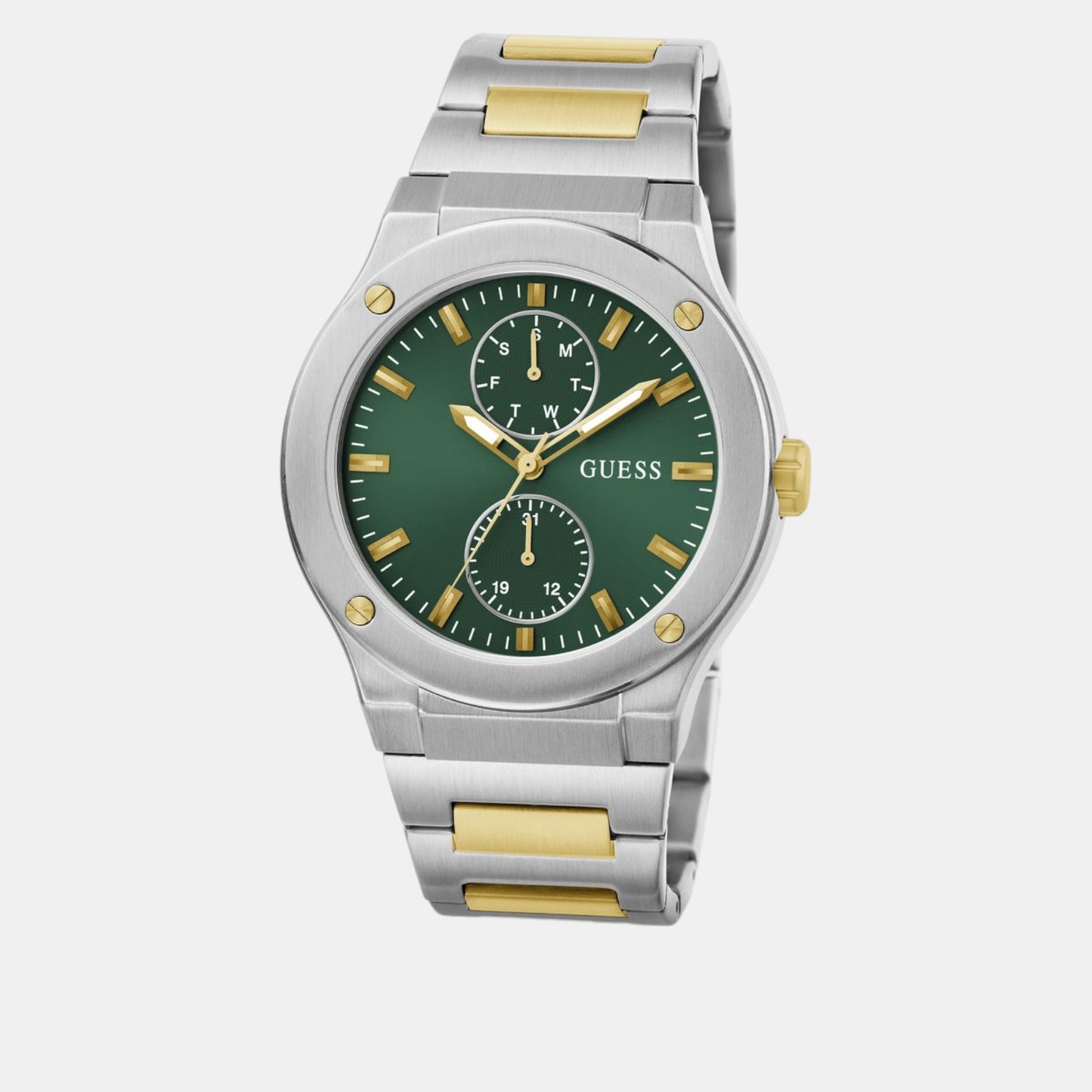 Dress Men Quartz Green Dial Multi-Function Stainless Steel Watch GW0795G1