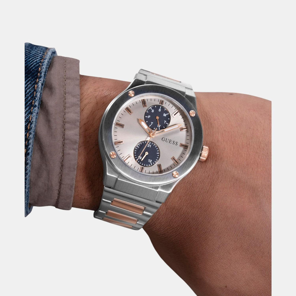 Dress Men Quartz Grey Dial Multi-Function Stainless Steel Watch GW0795G2