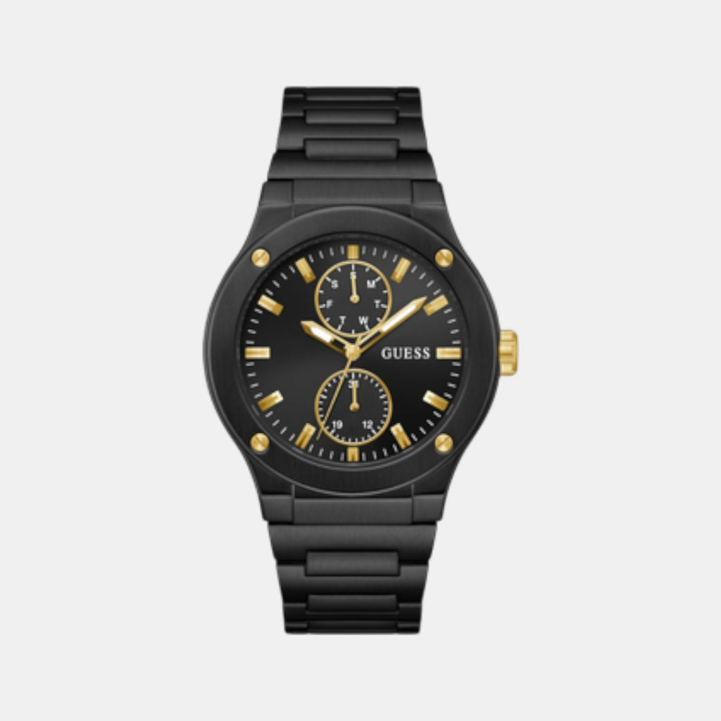 Jet Men Quartz Black Dial Multi-Function Stainless Steel Watch GW0795G3