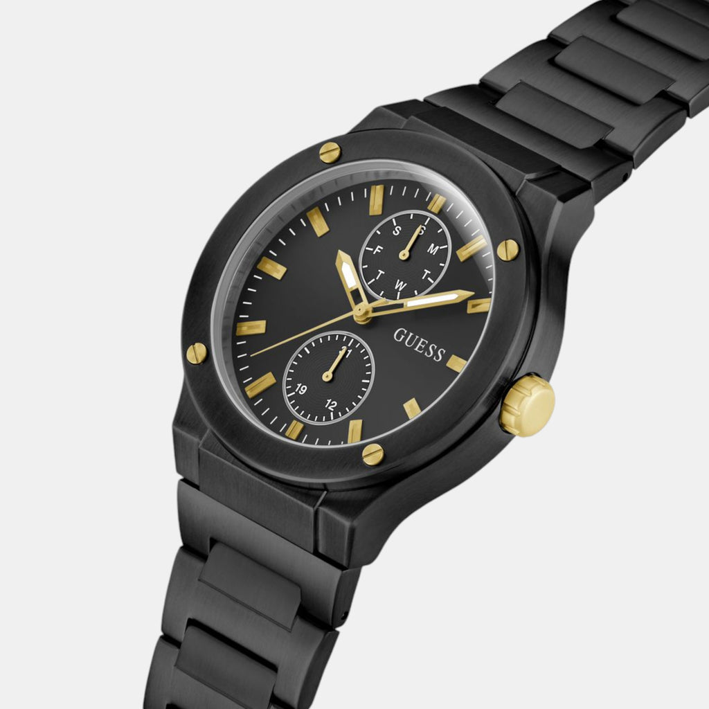Guess Men Round Black watch
