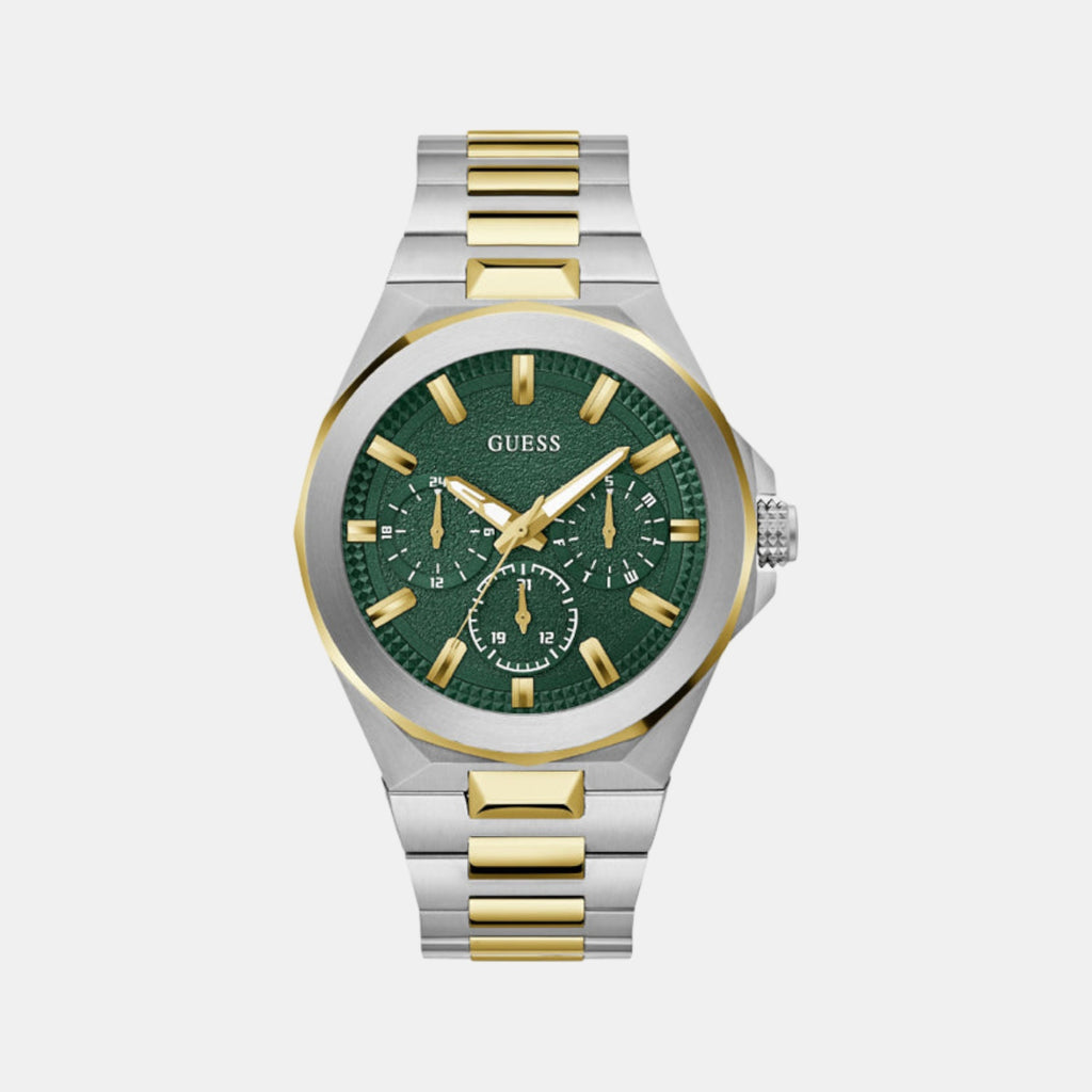 Resistance Men Quartz Green Dial Multi-Function Stainless Steel Watch GW0798G3