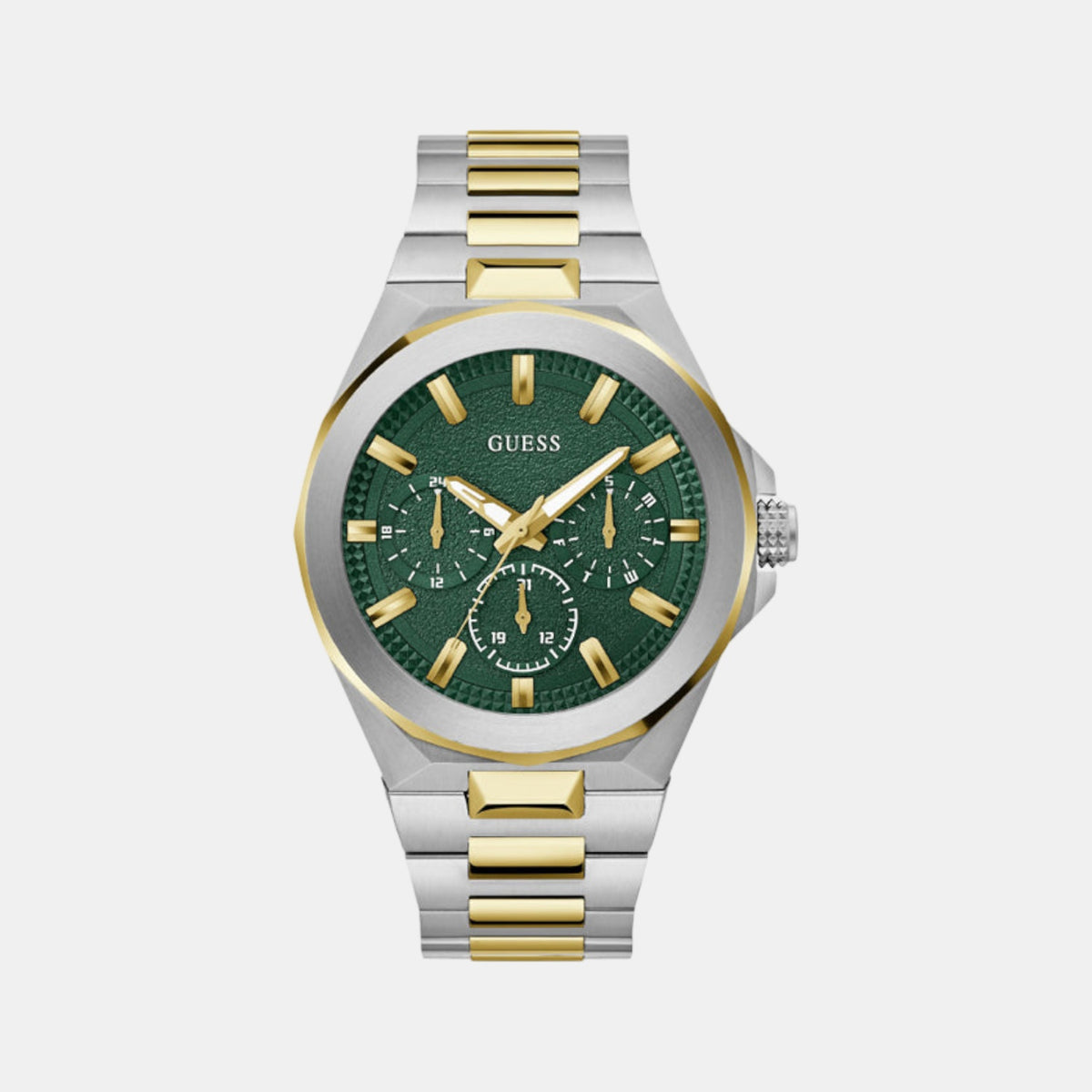Gs Dashboard Men Quartz Green Dial Multi-Function Stainless Steel Watch Gw0798G3