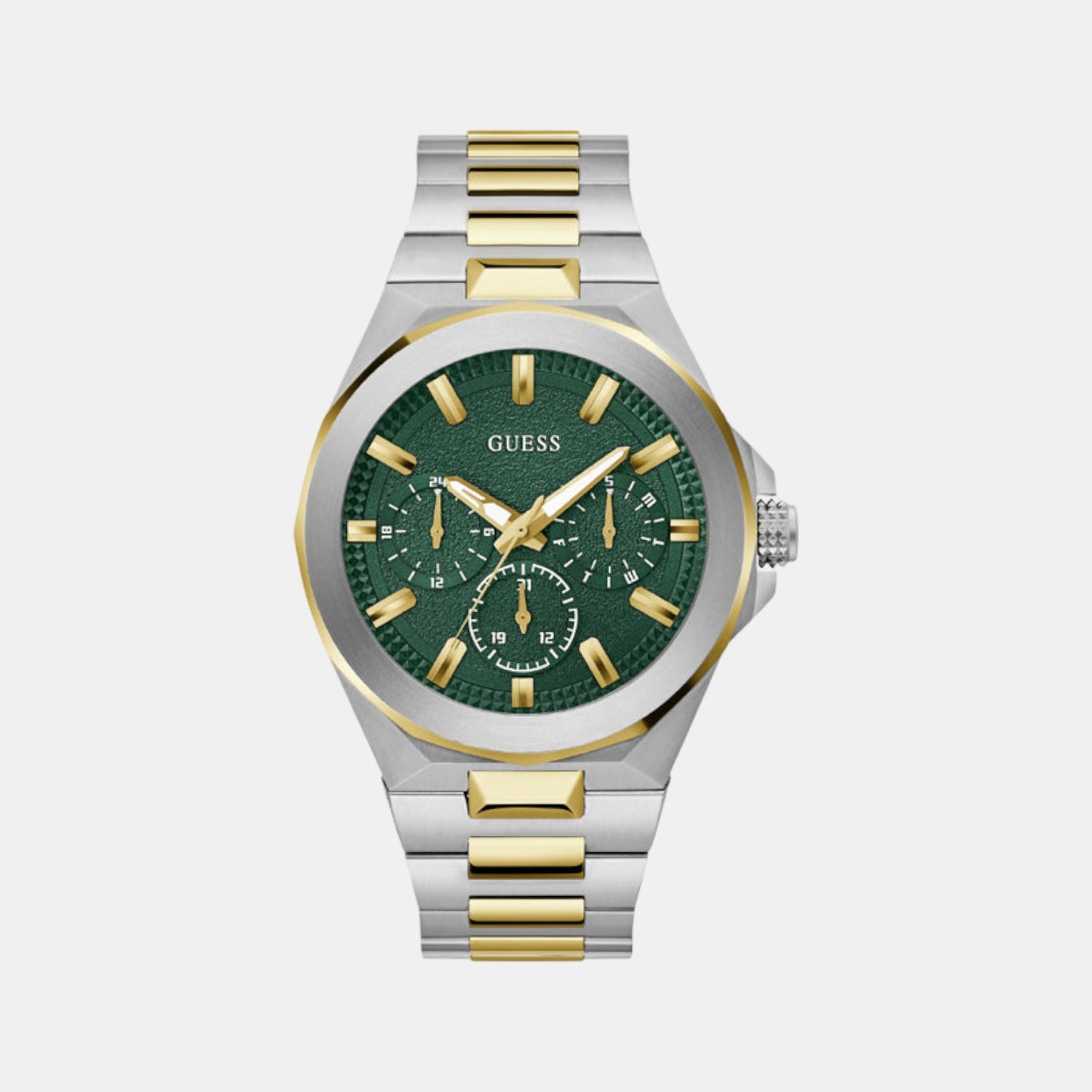 Resistance Men Quartz Green Dial Multi-Function Stainless Steel Watch GW0798G3