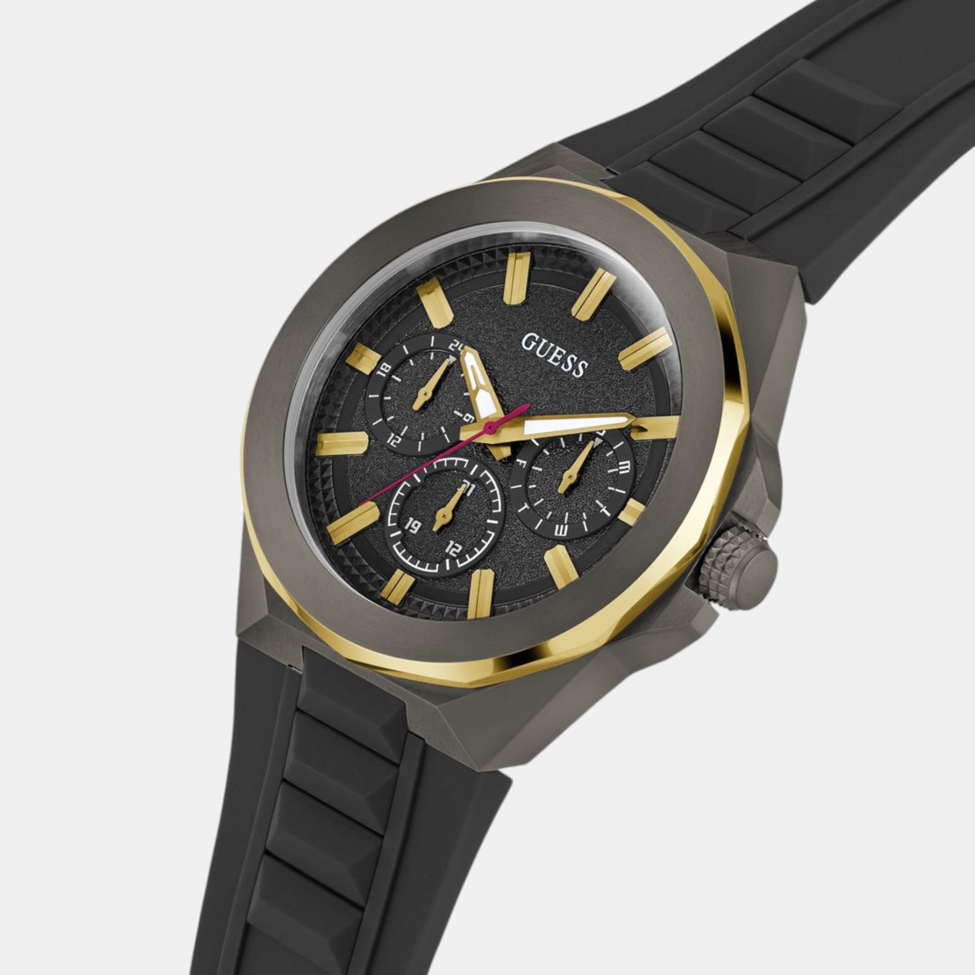 Guess Men Round Black watch