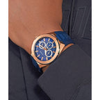 Dashboard Men Quartz Blue Dial Multi-Function Silicone Watch GW0799G2