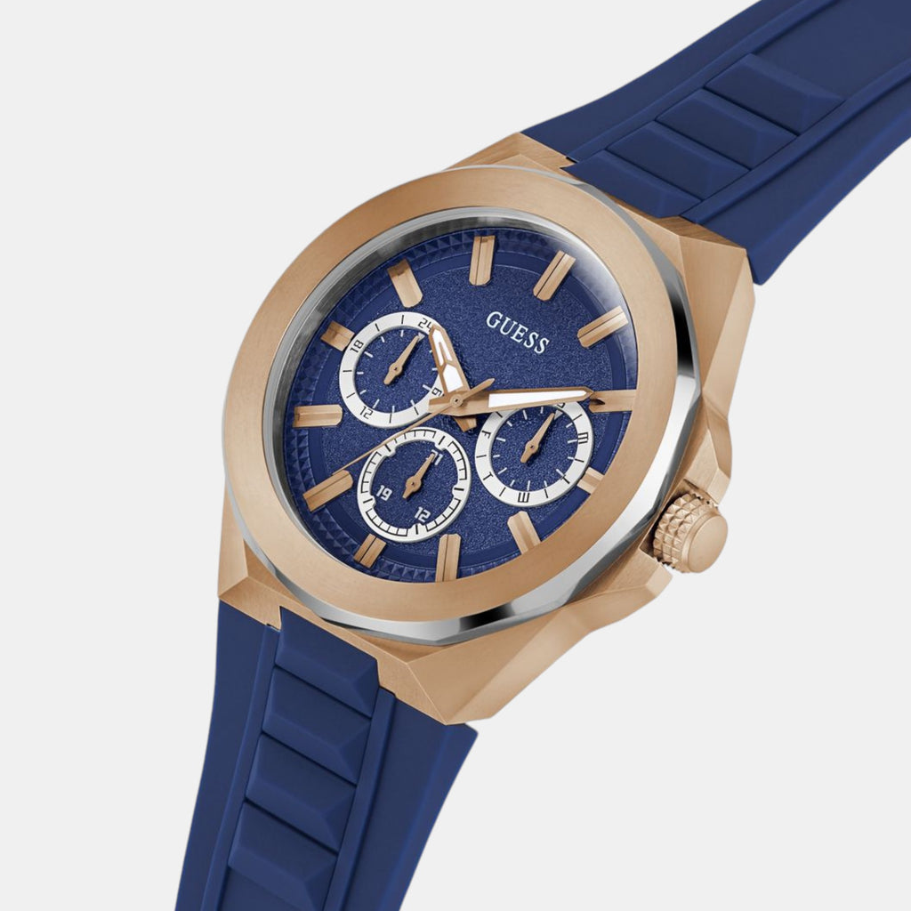 Guess Men Round Blue watch