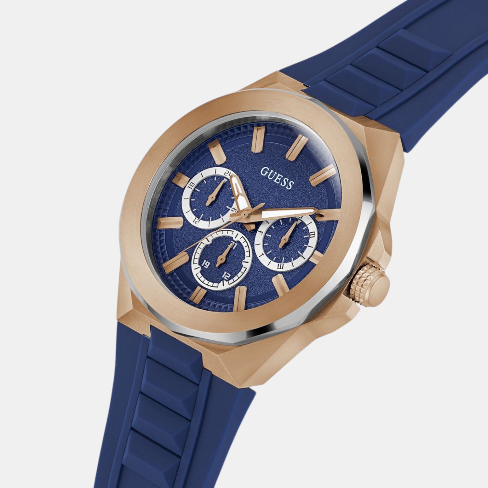 Guess Men Round Blue watch